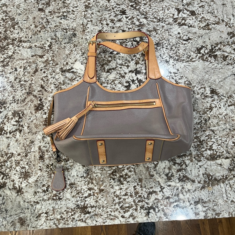 Dooney & Bourke Gray and Tan Shoulder Bag - Picture 8 of 16